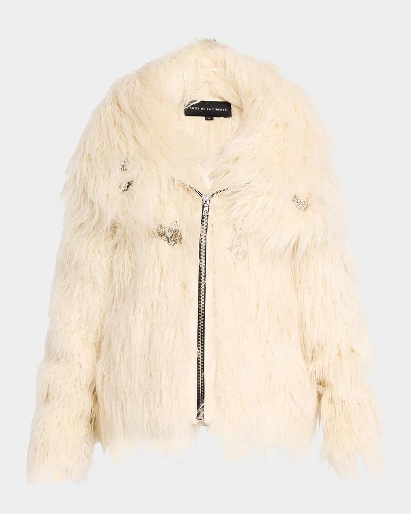 Cout De La Liberte Cory Embellished Faux Fur Coat 1