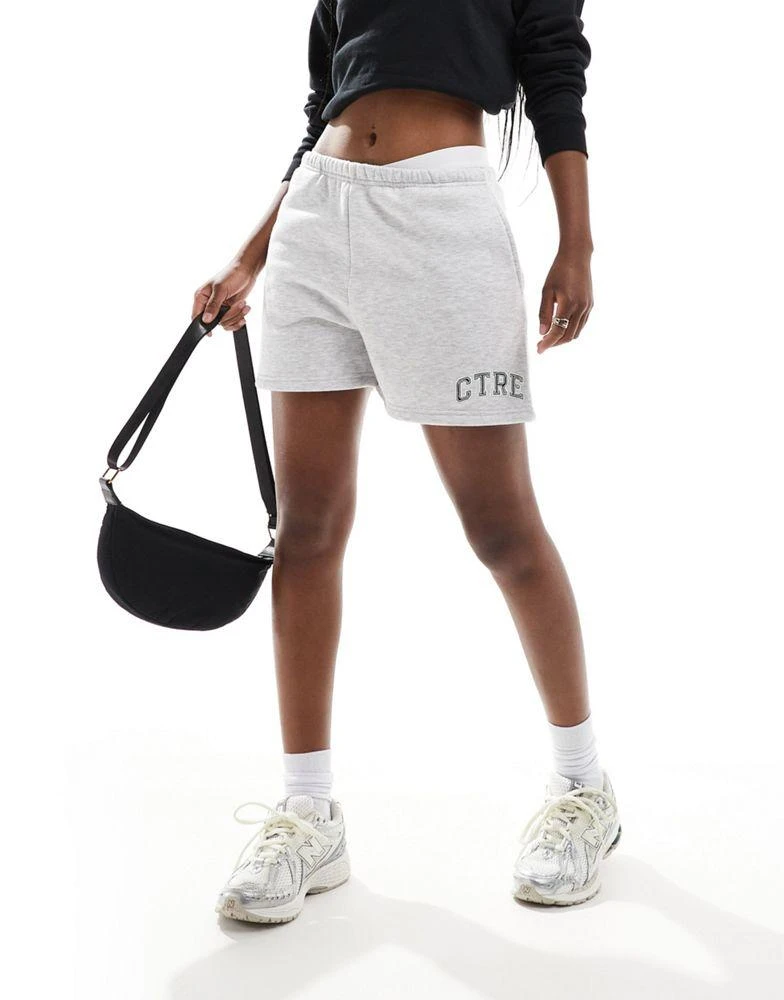 The Couture Club The Couture Club CTRE varsity shorts in grey marl 4