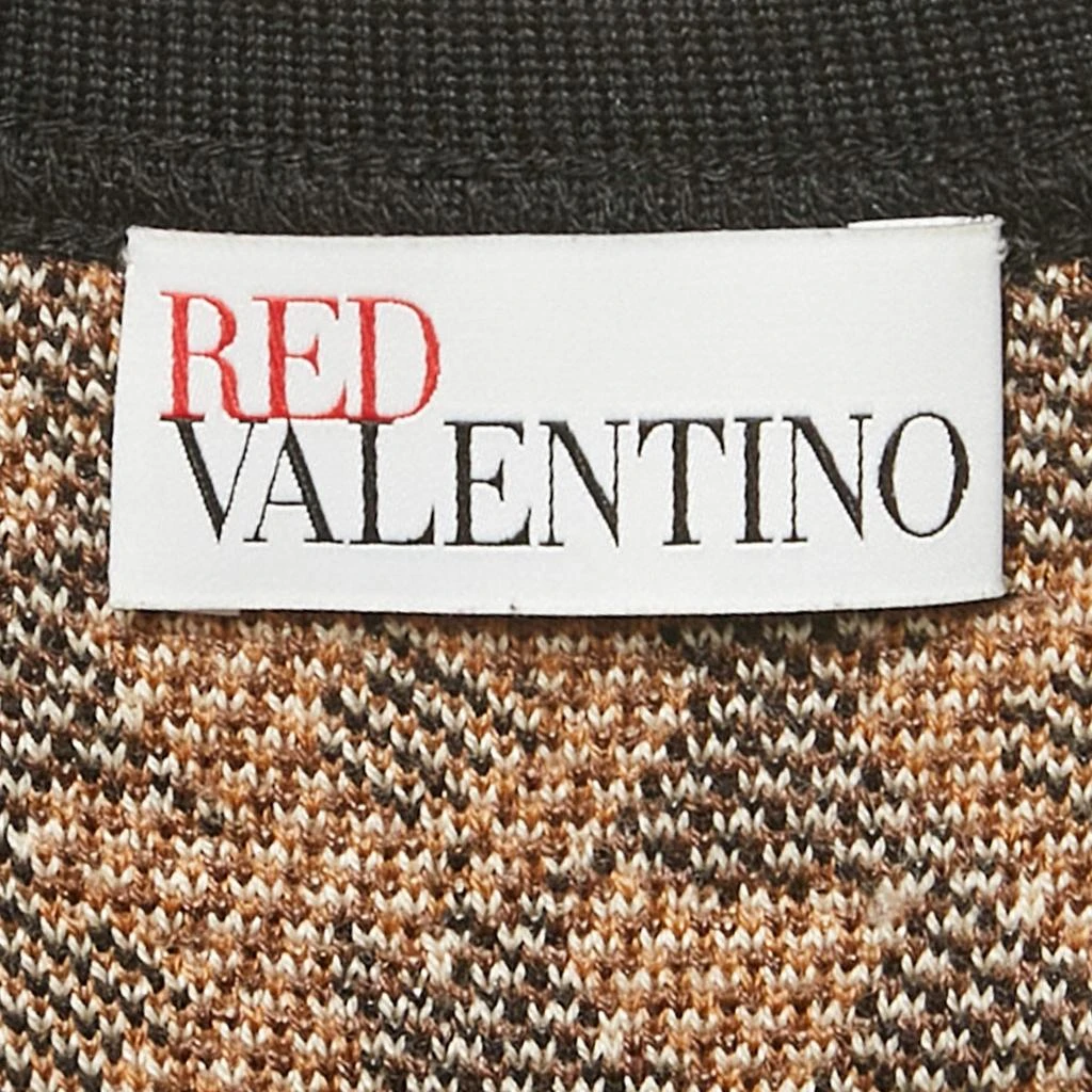 RED Valentino RED Valentino Brown Leopard Stretch Knit Sleeveless Mini Dress M 4