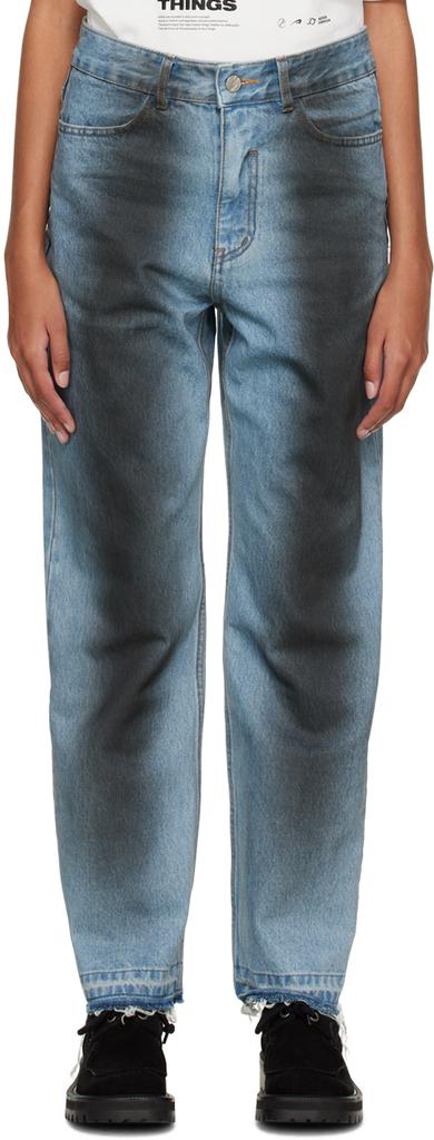ADER error Blue Spray Painted Jeans
