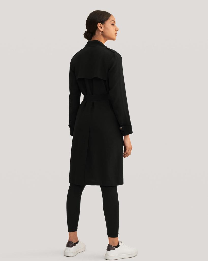 LILYSILK Classic Woman Double Breasted Silk Trench Coat