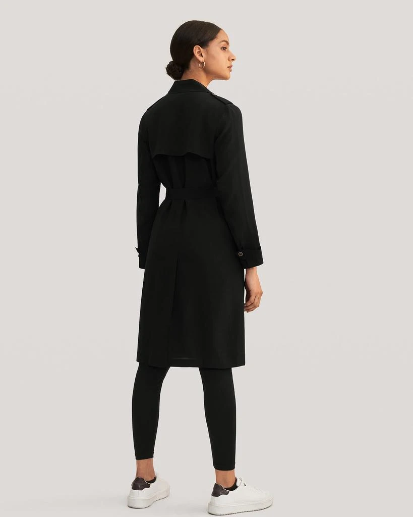 LILYSILK Classic Woman Double Breasted Silk Trench Coat 2