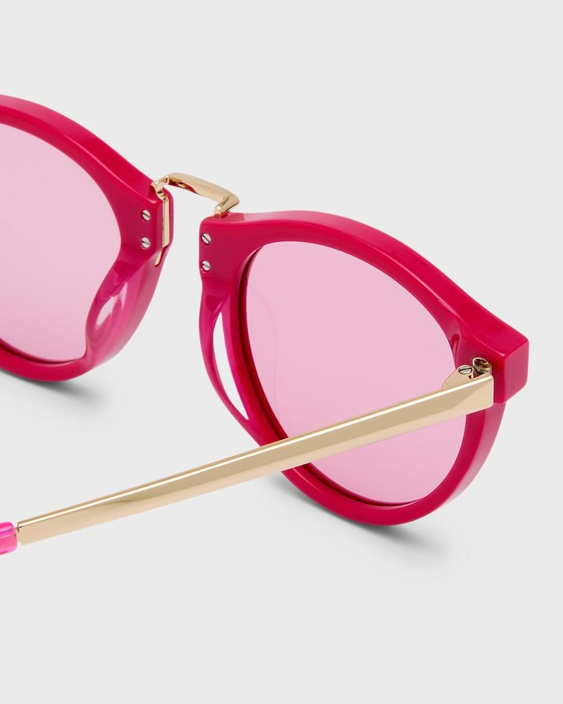 Karen Walker High Bridge Metal & Acetate Round Sunglasses 5