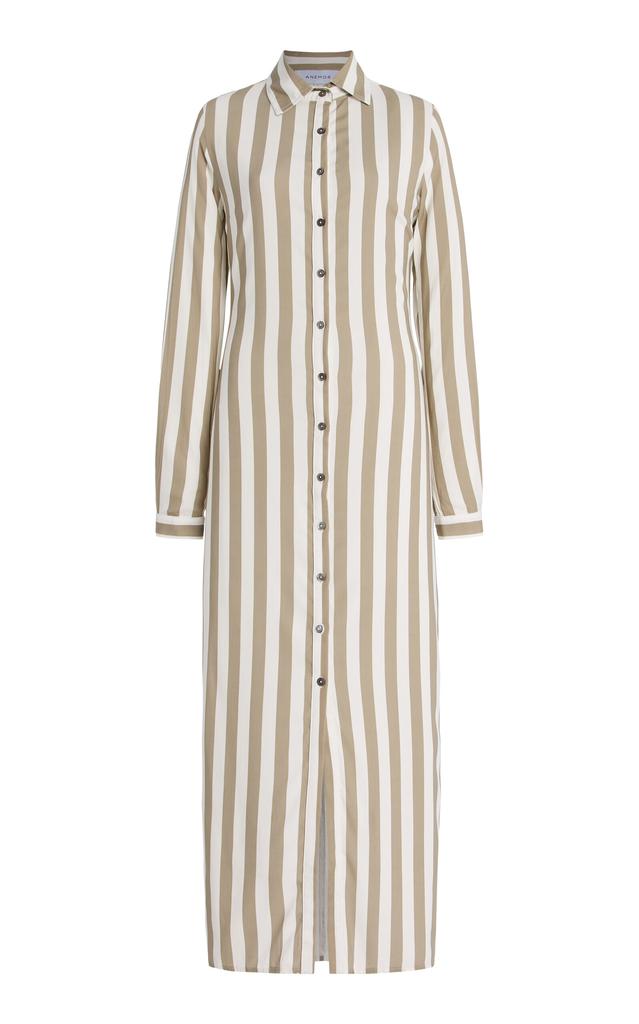 Anemos Anemos - Striped Twill Maxi Shirt Dress - Stripe - XS - Moda Operandi