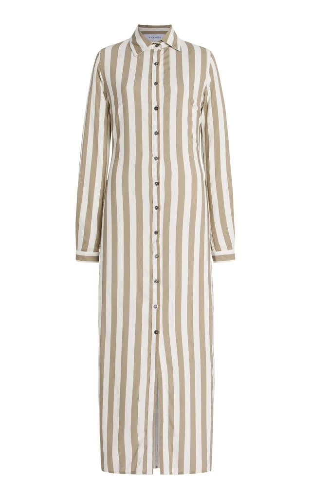 Anemos Anemos - Striped Twill Maxi Shirt Dress - Stripe - S - Moda Operandi 1