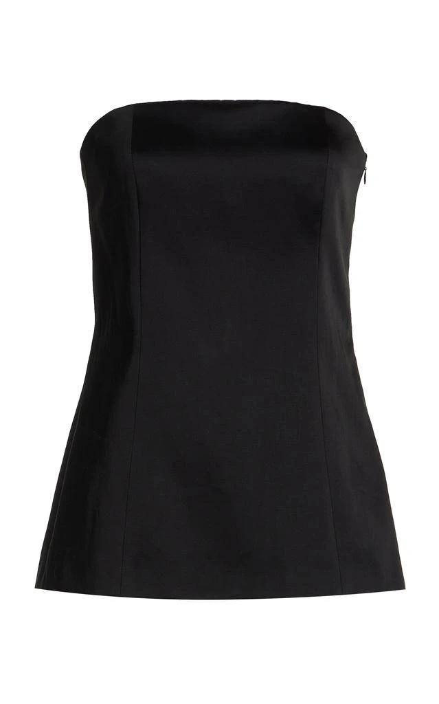 Carolina Herrera Carolina Herrera - Strapless Satin Top - Black - US 6 - Moda Operandi 1