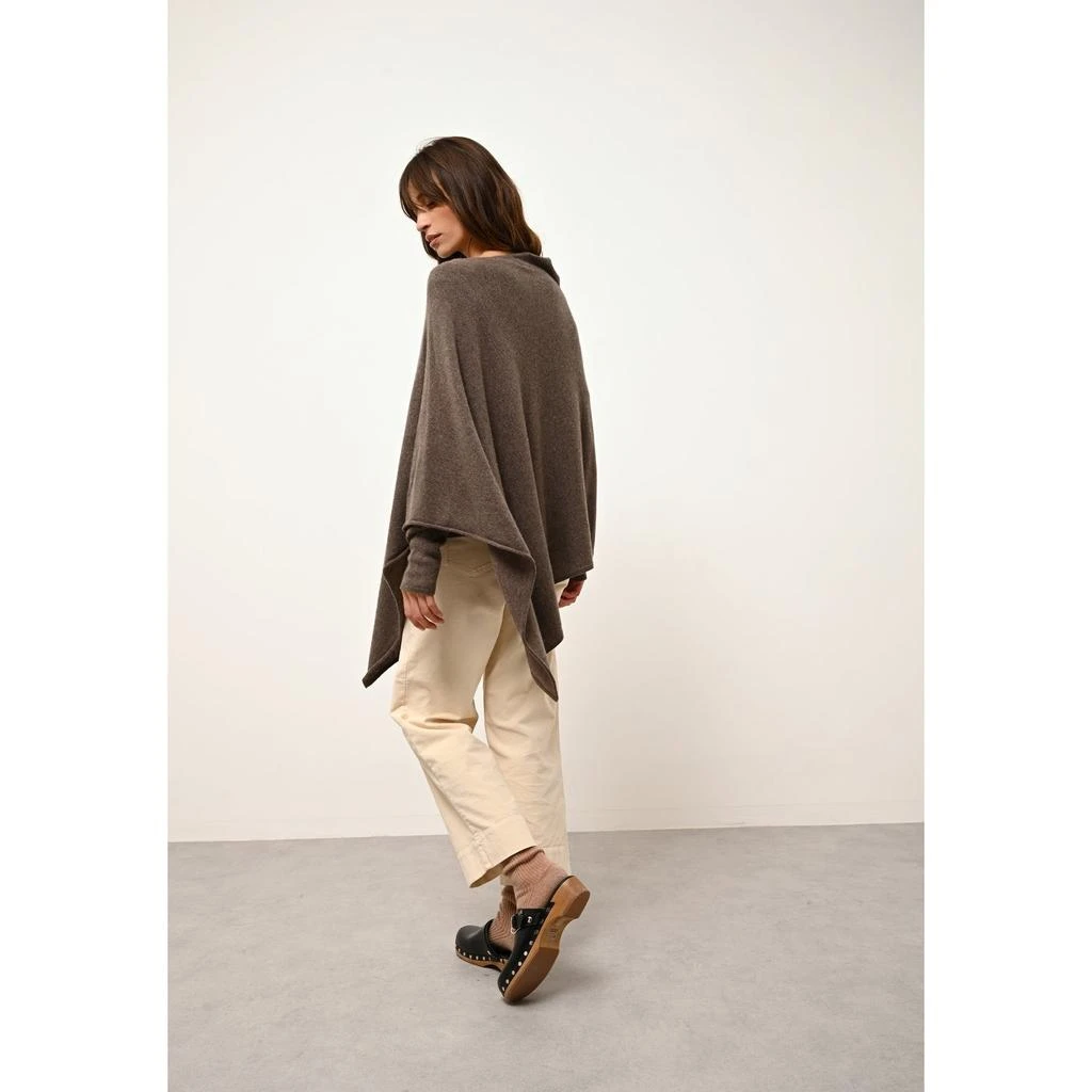 Just Cashmere Just Cashmere - Poncho Meredith - 100% Cachemire 2 Fils - Taupe Chiné - Femme 3