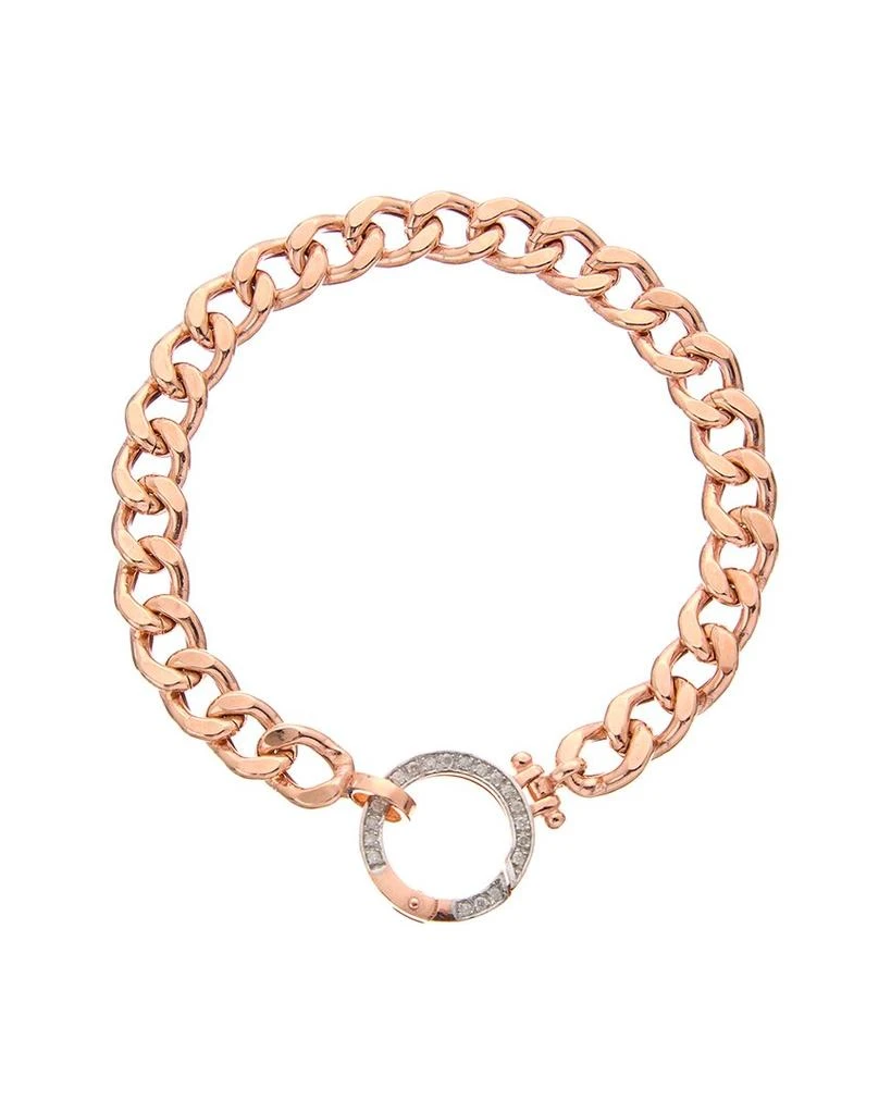 Meshmerise 18K Over Silver 0.15 ct. tw. Diamond Curb Chain Bracelet