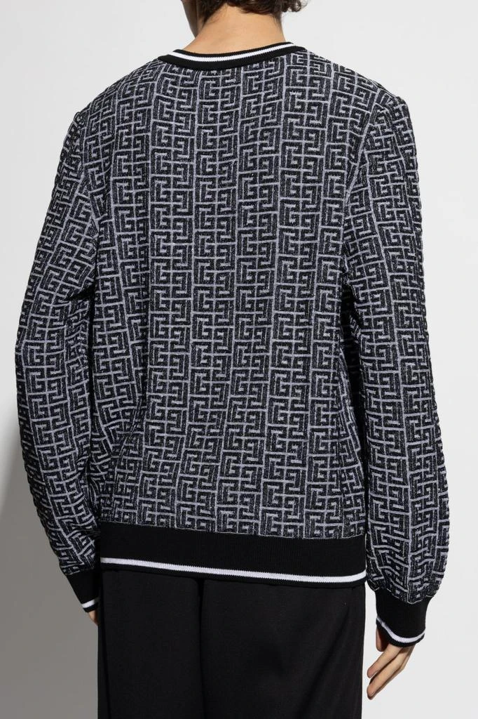 Balmain Balmain Monogrammed Jacquard Knit Sweater 3
