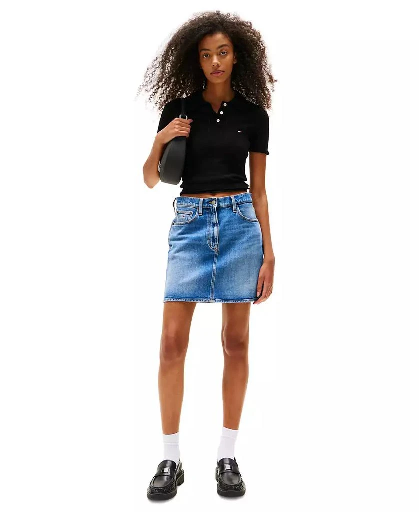 Tommy Jeans Women's Pointelle Cropped Polo Sweater 2