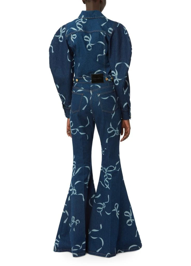 Nina Ricci Bow-print exaggerated flare jeans 5
