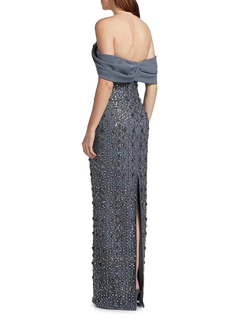 Pamella Roland Crystal-Embellished Tulle Off-The-Shoulder Gown 5