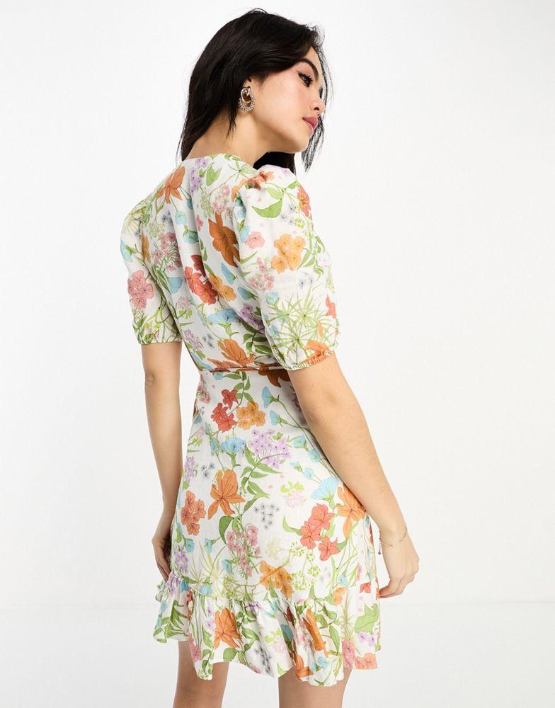 & Other Stories & Other Stories linen mini dress in multi floral