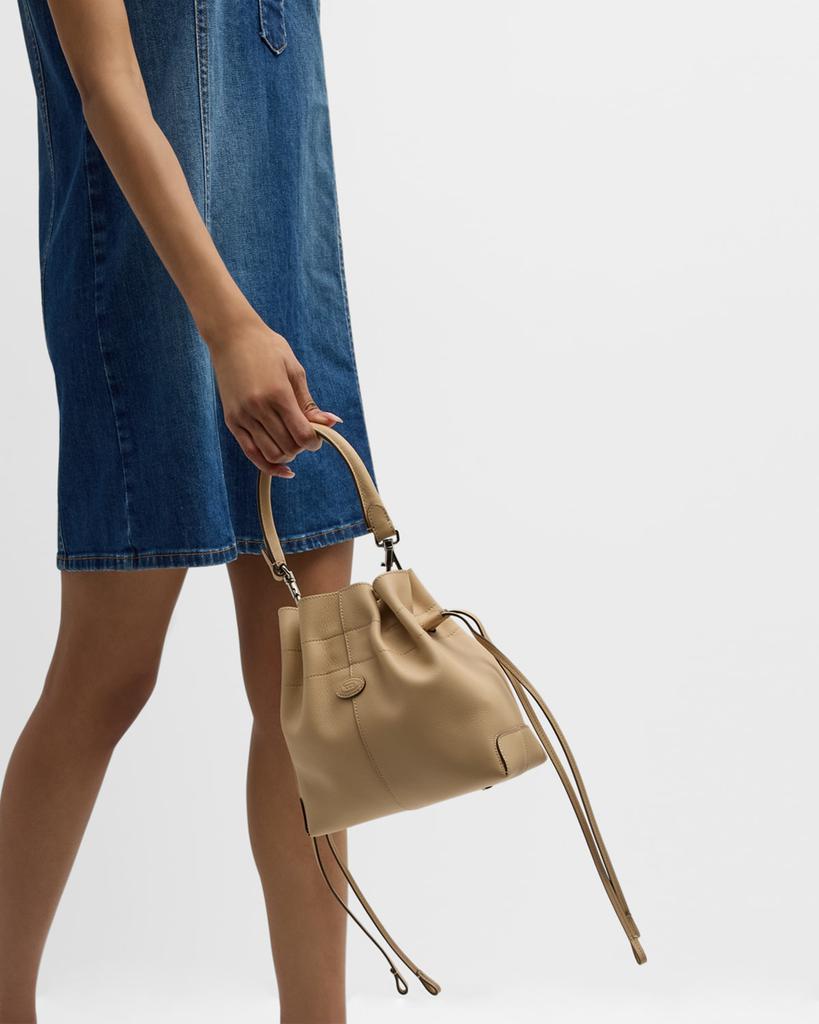 【TOD'S】DI BUCKET BAG MINI Woman BEIGE Tod's Di Bag Bucket Bag in Leather Mini with