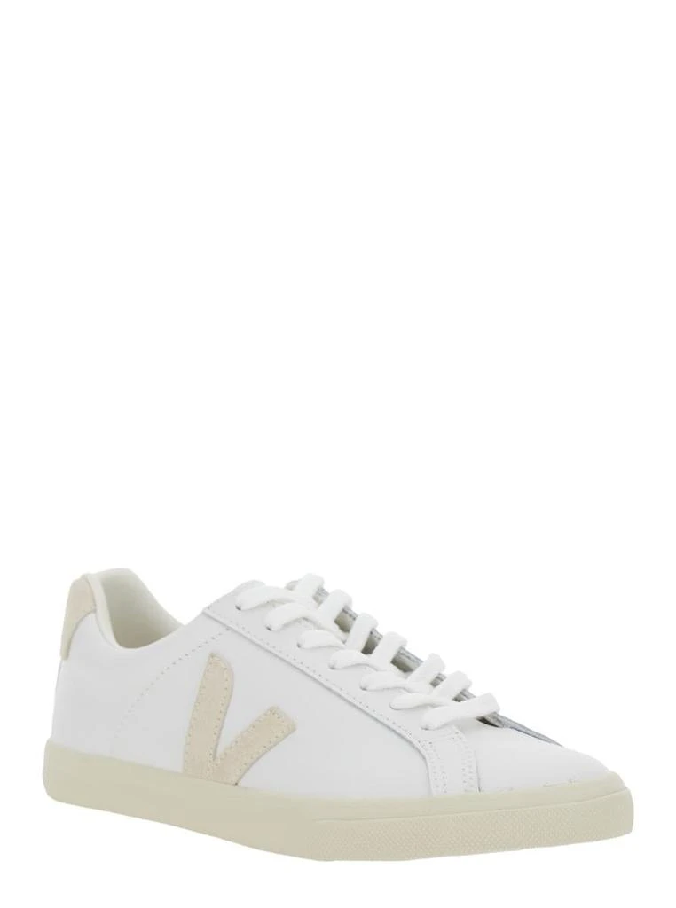 Veja 'Esplar' White Low Top Sneakers With Logo Detail On The Side And Logo Lettering On The Heel In Leather Unisex 2