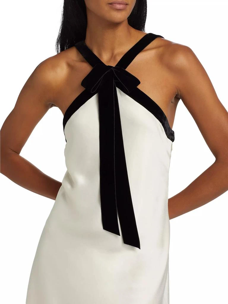 Tanya Taylor Elfreda Satin & Velvet Minidress 6
