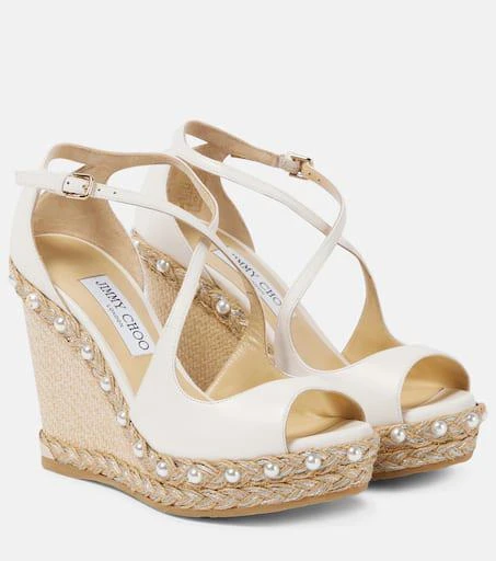 Jimmy Choo Dakota 120 leather espadrille wedges 1