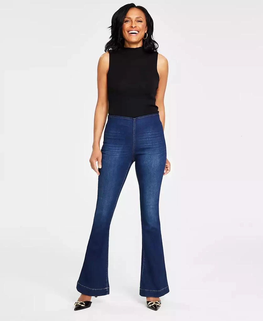 INC International Women's High Rise Pull-On Flare Jeans, Created for Macy's 1