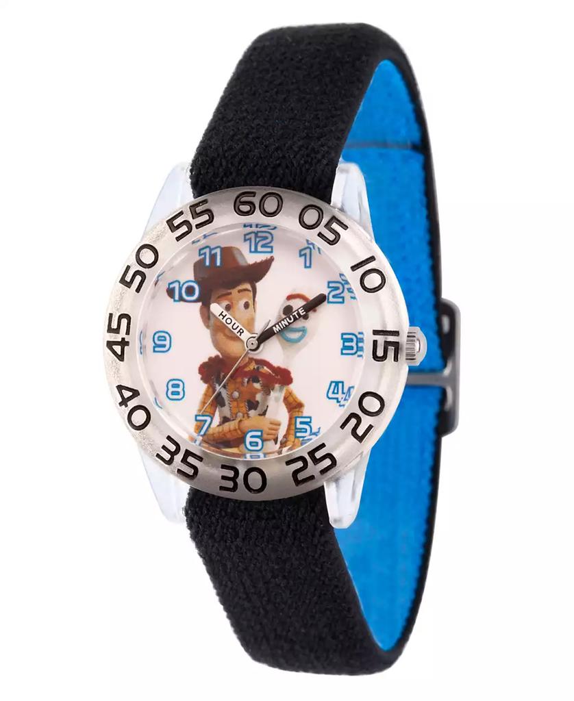 ewatchfactory Boy's Disney Toy Story 4 Woody Forky Black Plastic Time Teacher Strap Watch 32mm
