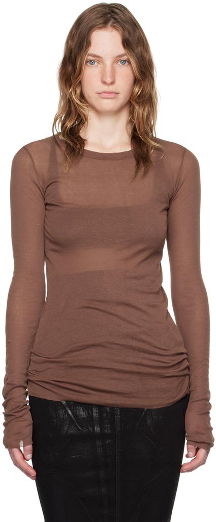 Rick Owens Brown Porterville Rib Long Sleeve T-Shirt - T