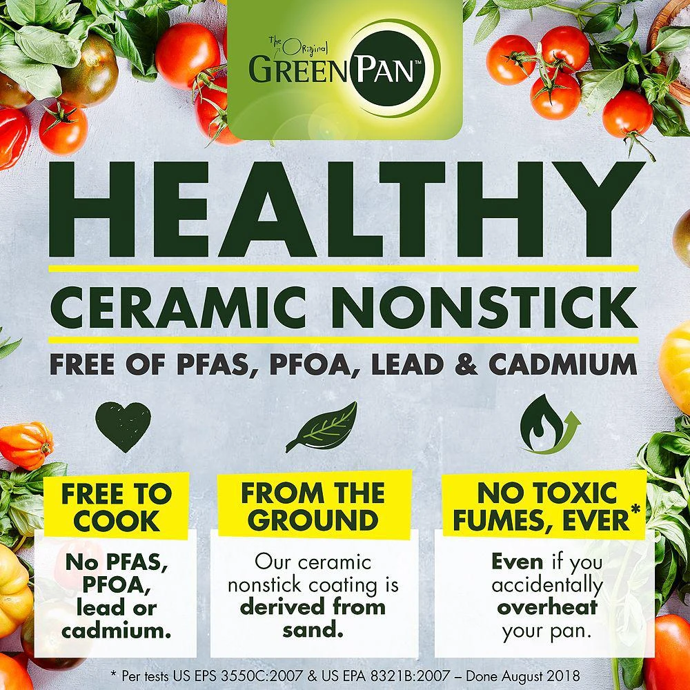 Greenpan Reserve Healthy Ceramic Nonstick Cookware, Set of 10 8