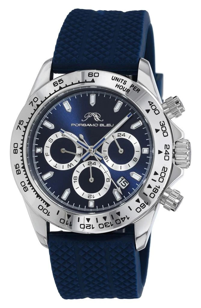 Porsamo Bleu Men's Preston Silicone Strap Watch, 41mm 1