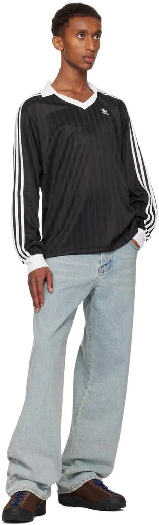 Adidas Black Adicolor Piqué Soccer Long Sleeve Polo 4