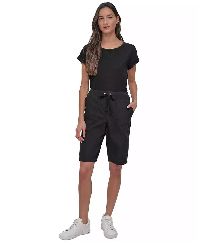 DKNY Women
s Smocked-Waist Convertible Shorts 4