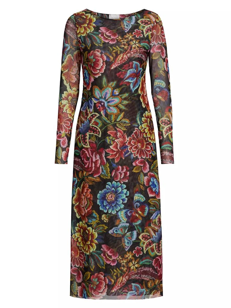 Johnny Was Maldova Floral Mesh Midi-Dress 1