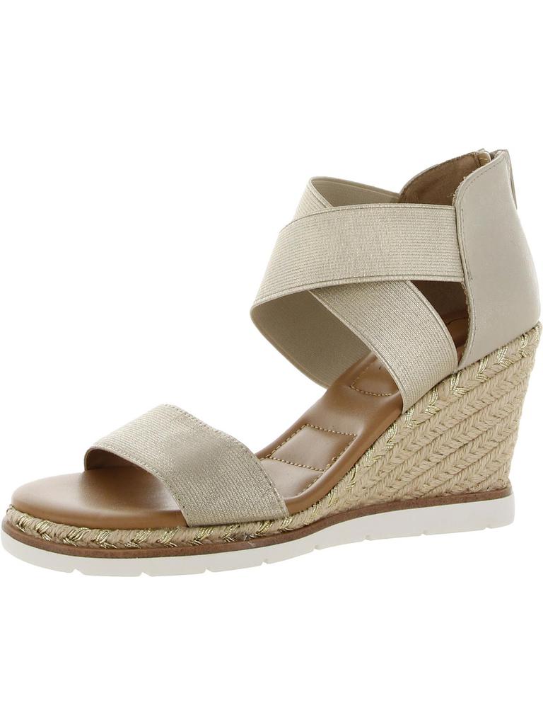 Me Too Gilly 15 Womens Metallic Stretch Wedge Heels