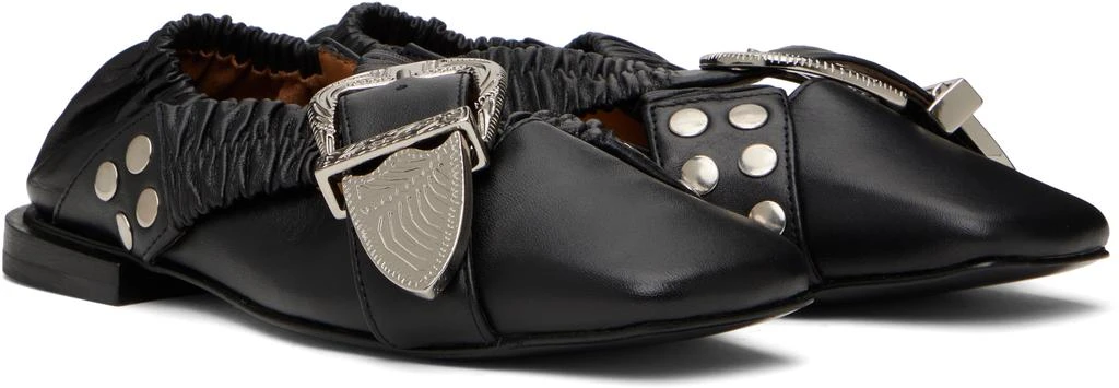 Toga Pulla Black Cross Strap Ballerina Flats 4