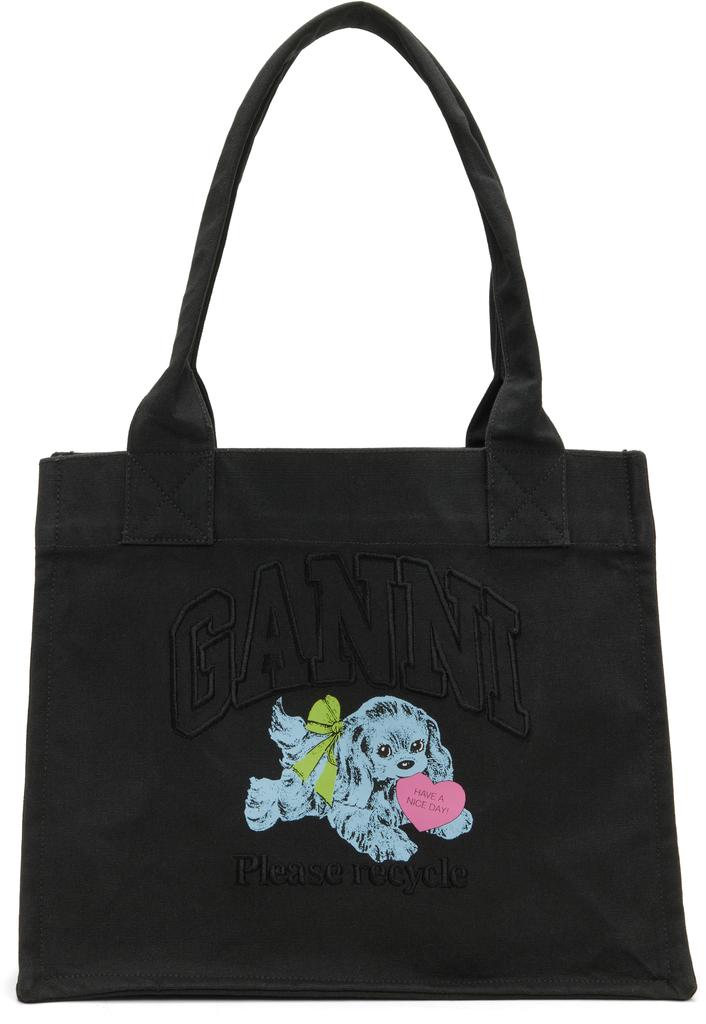 Ganni Black nylon Knot Flap Over handbag - Tote Bags - BeyondStyle