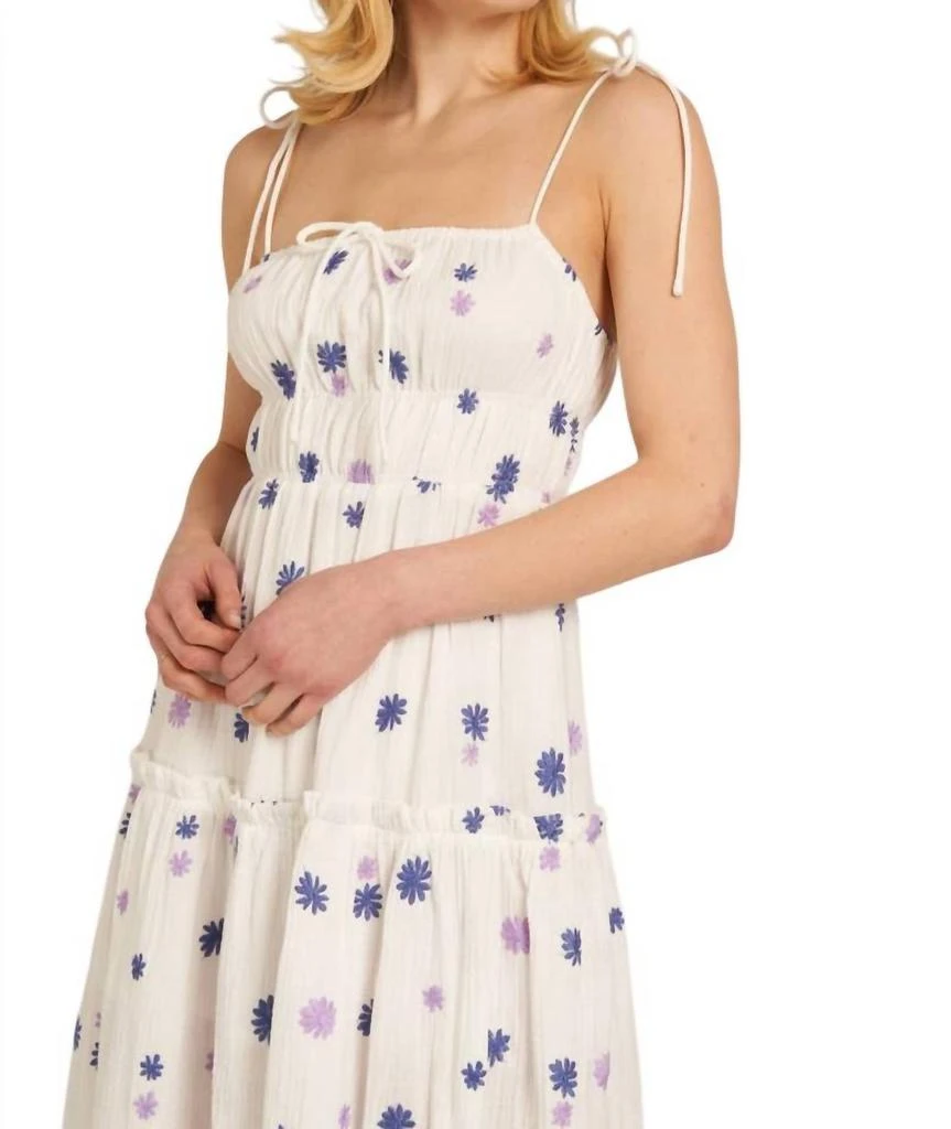 En Creme En Creme - SPAGHETTI STRAP MIDI DRESS WITH EMBROIDERED FLOWER DETAIL 5