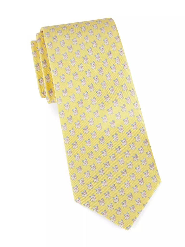 Salvatore Ferragamo 4 Zeus French Bulldog Silk Tie 1