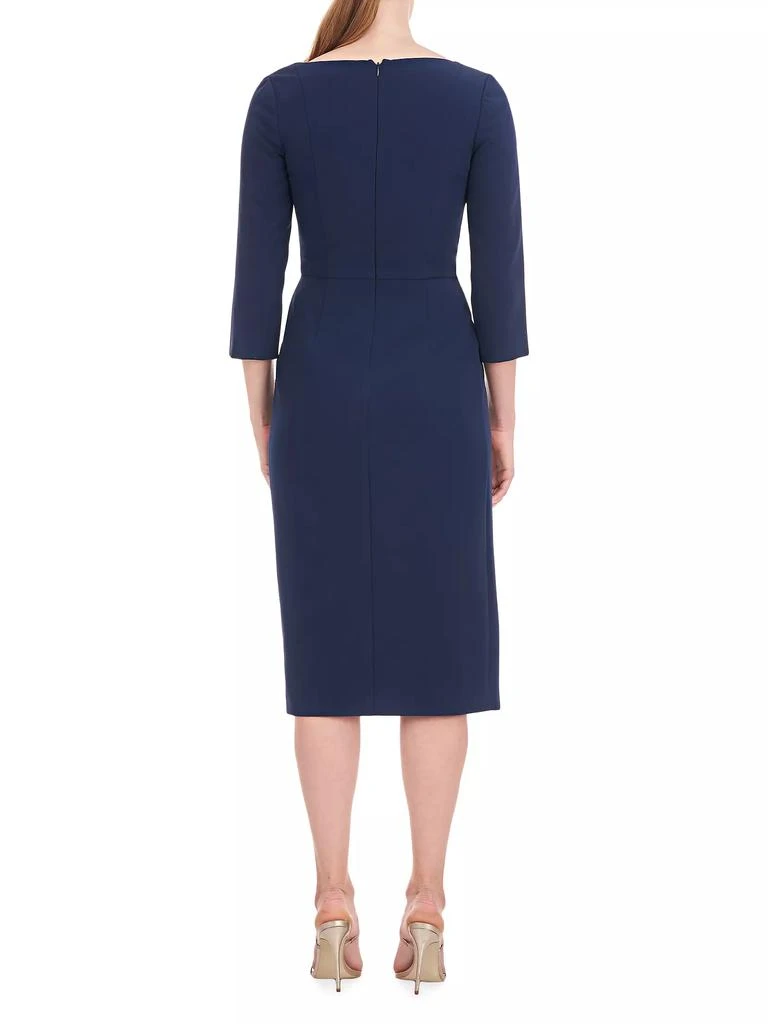 Kay Unger Anya Asymmetric Crepe Midi-Dress 4