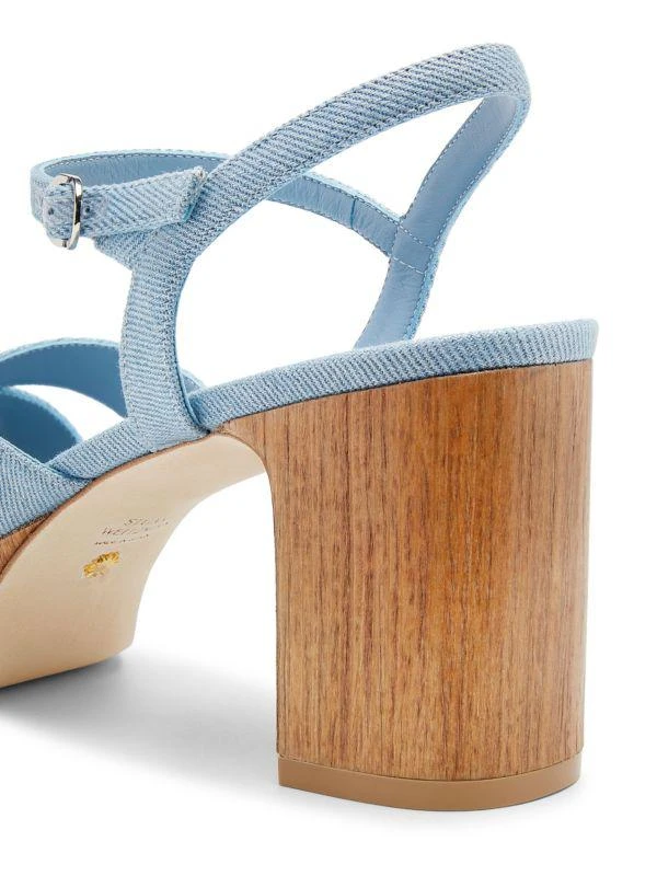 Stuart Weitzman Carmen 75MM Strappy Denim Sandals 3