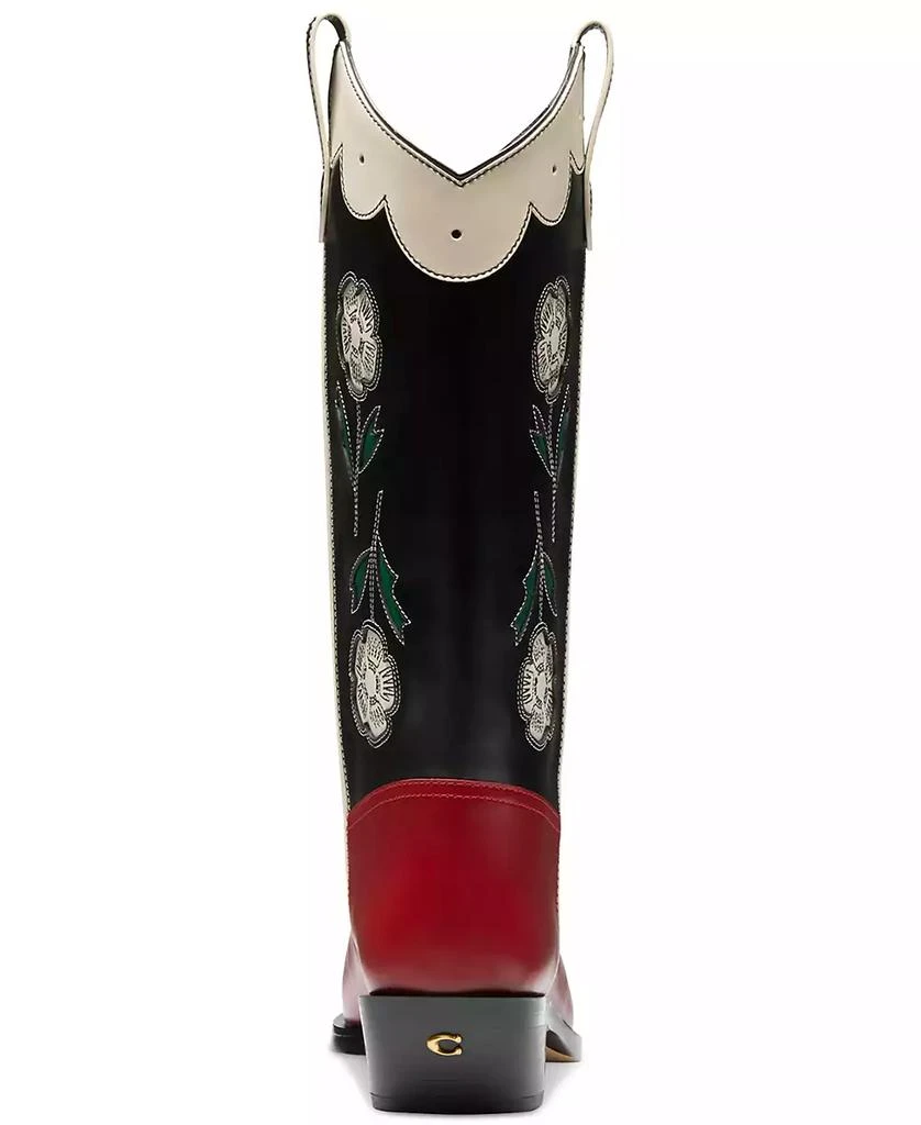 Coach Women's Aria Leather Tall Low-Heel Cowboy Boots 3