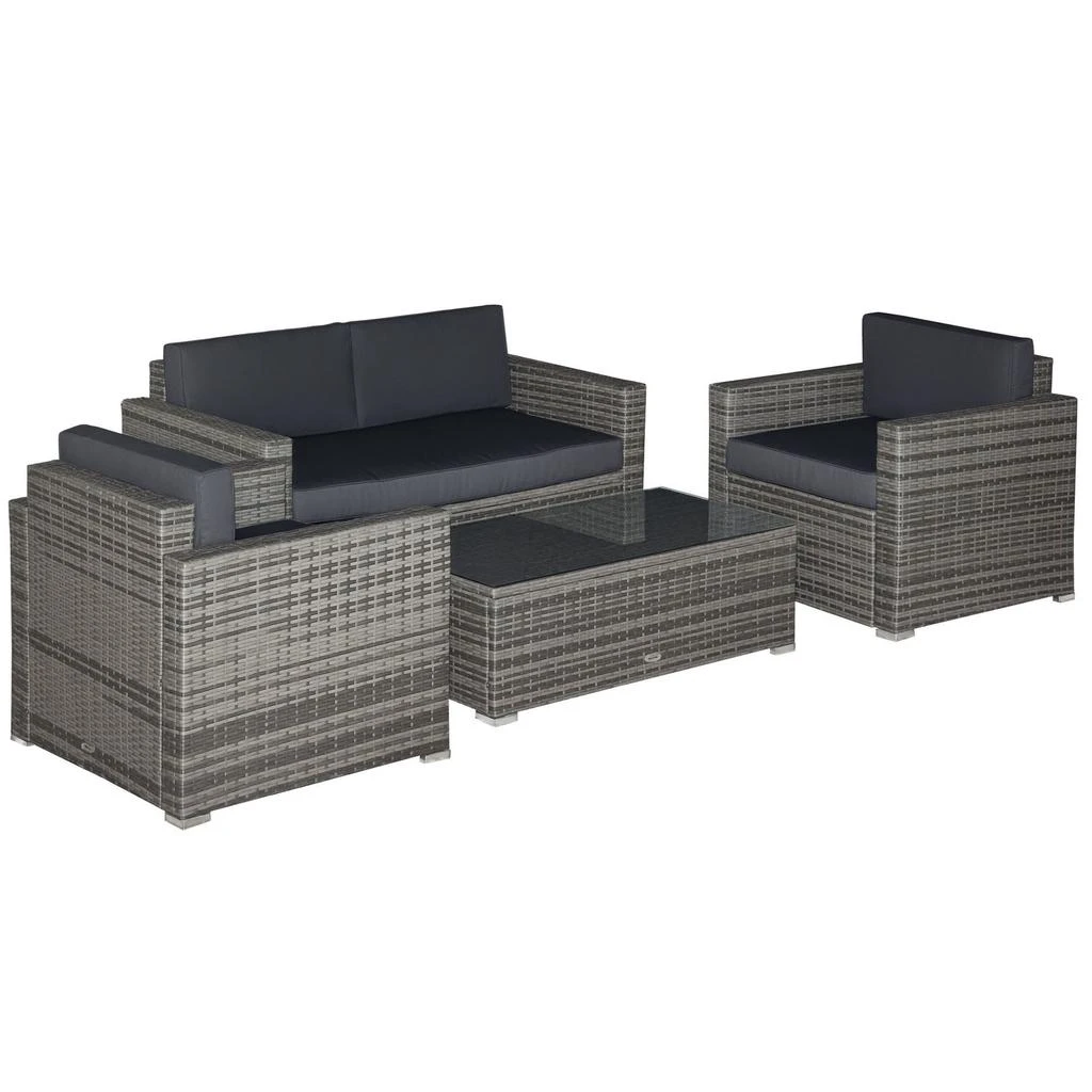 Hivvago 4-Piece Patio Sectional Furniture Set with Cushions