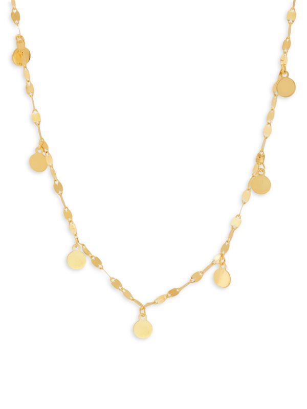 Saks Fifth Avenue 14K Yellow Gold & Round Disks Station Chain Necklace
