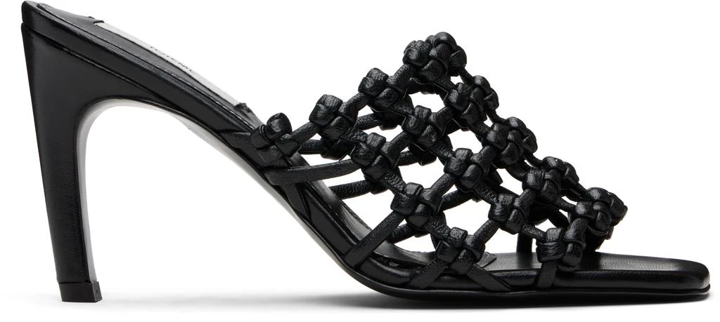 Totême Black Braided-Leather Bandeau Mules