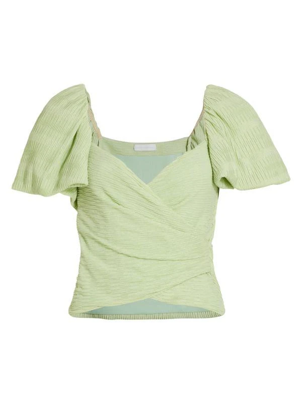 Jonathan Simkhai Plisse Knit Puff-Sleeve Top 6