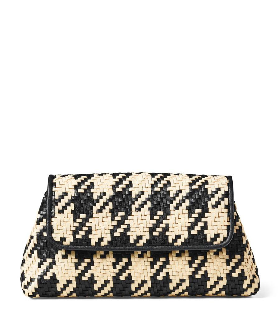 Aspinal Of London Leather Woven Evening Clutch Bag