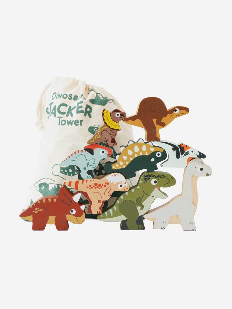 Le Toy Van Jurassic Stacking Dinosaurs & Bag-10 Piece (W:9.6 x D:3 x H:7cm)