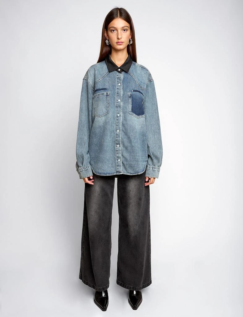 Pixie Market Two Tone Denim Shirt 1
