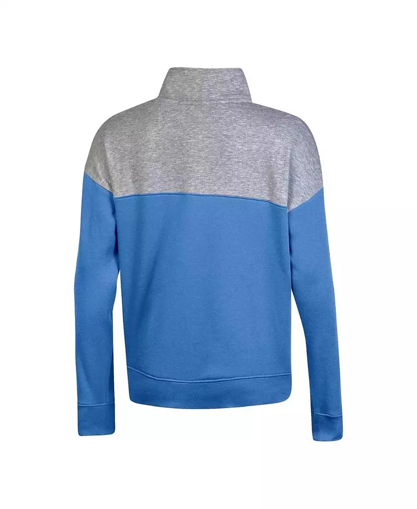 CHAMPION Women's Carolina Blue North Carolina Tar Heels Color-Blocked Quarter-Zip Sweatshirt 3