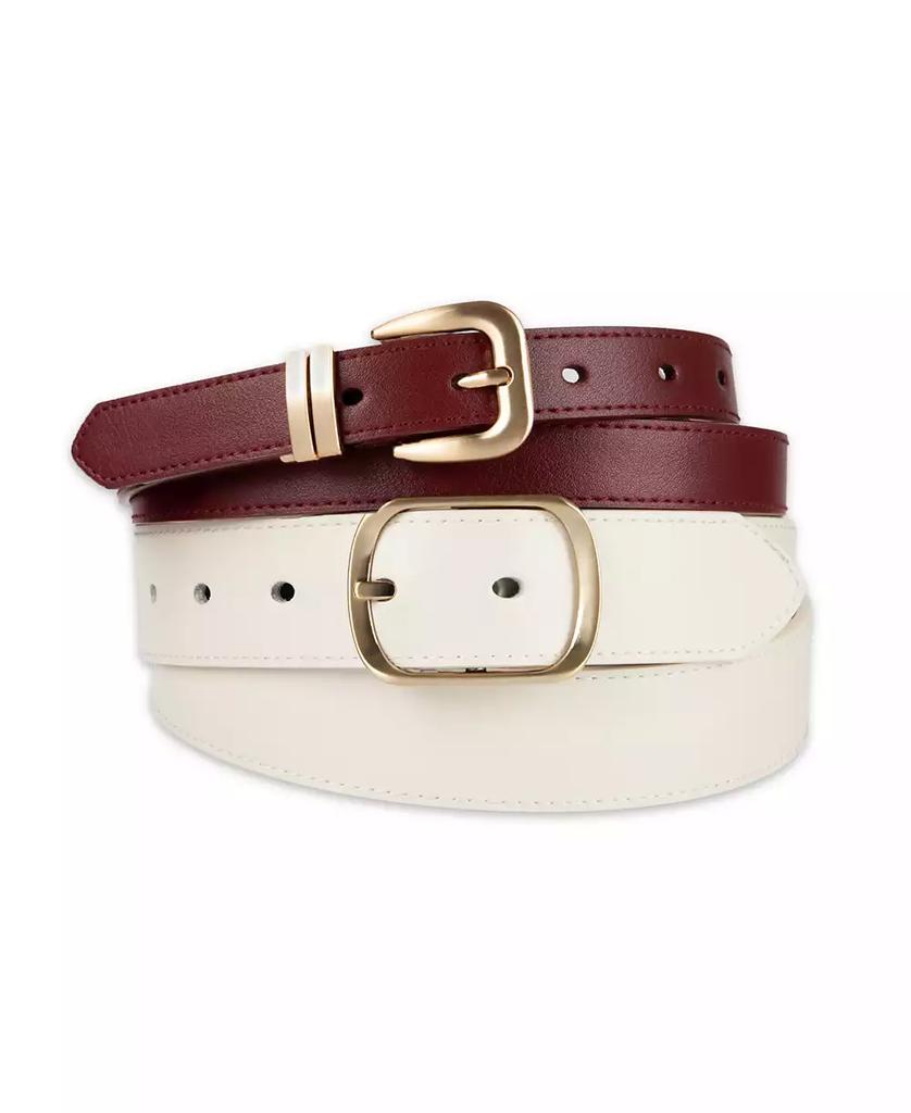 Calvin Klein 2-Pc. Reversible Center Bar Buckle Belt Set