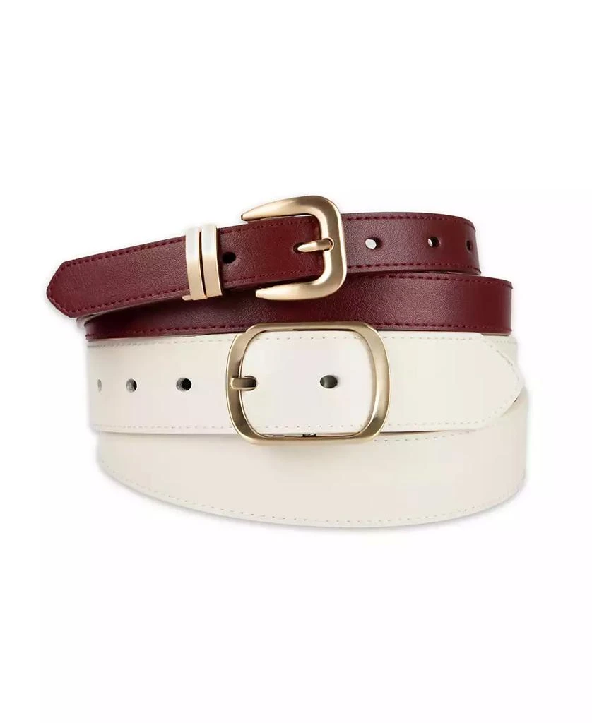 Calvin Klein 2-Pc. Reversible Center Bar Buckle Belt Set 1