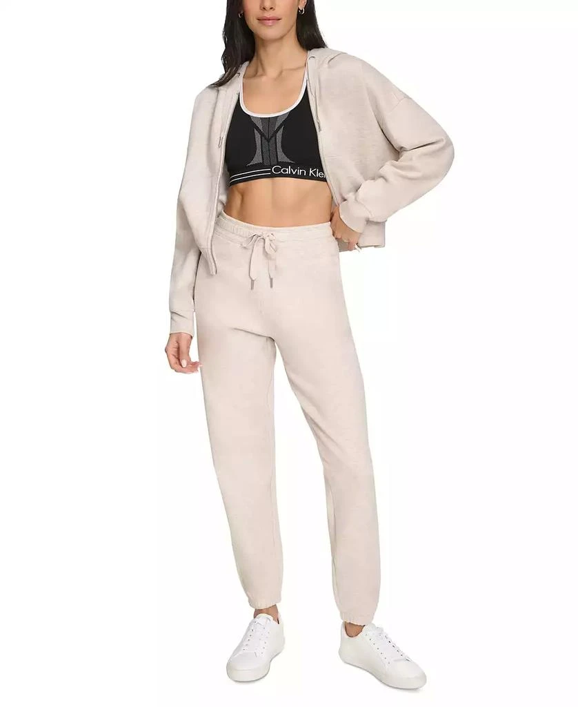 Calvin Klein Women's Fleece Crop Zip-Front Long-Sleeve Hoodie 1