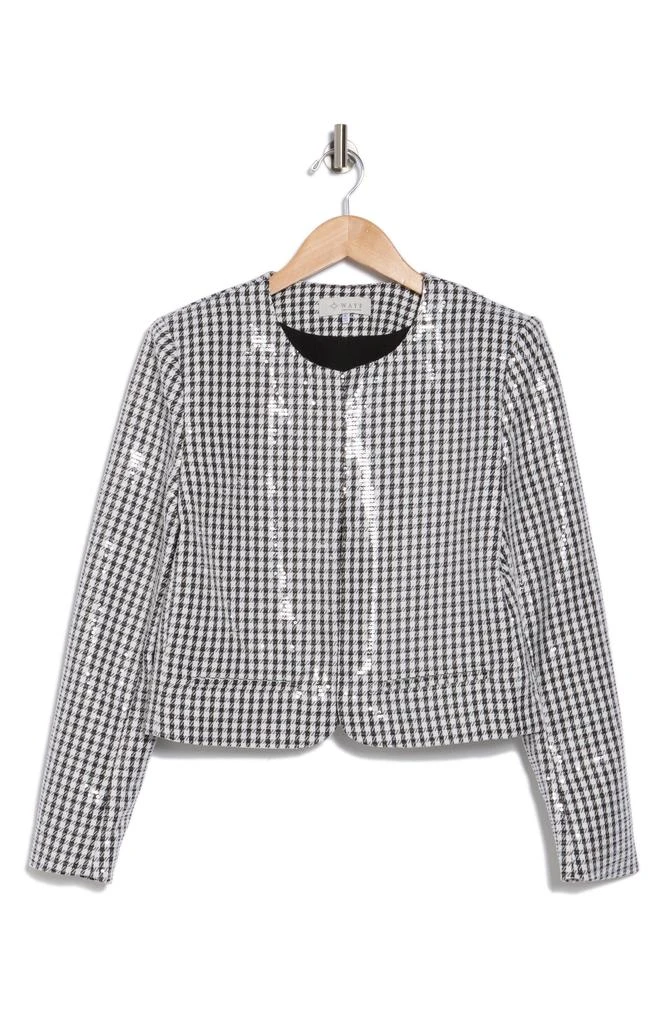 Wayf Sequin Houndstooth Crop Blazer 3
