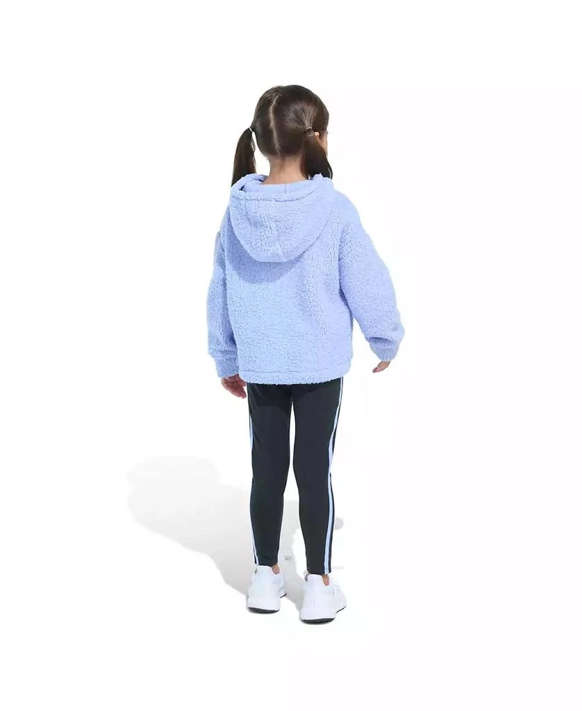 adidas Little & Toddler Girls Long Sleeve Hooded Sherpa Legging, 2-Piece Set 2